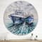 Designart - Two Fishing Boats Before A Storm Anchored - Nautical & Coastal Metal Circle Wall Art